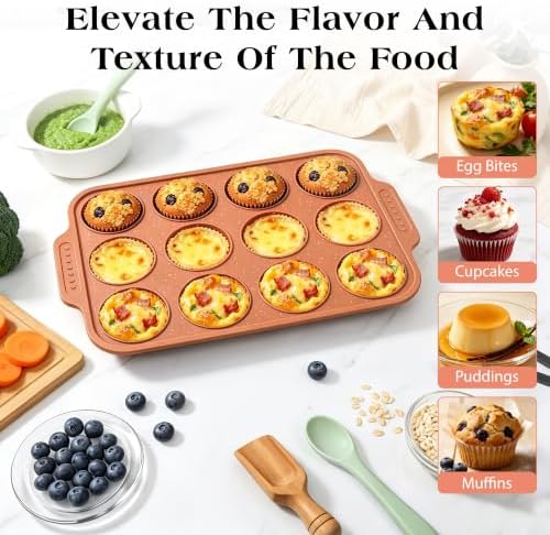 Silicone Muffin Pans for Baking with Metal Reinforced Frame