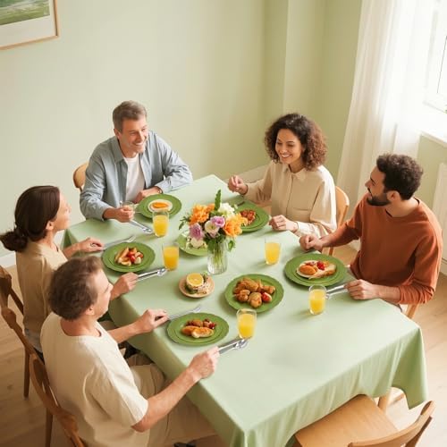 U-QE 100PCS Olive Green Plastic Plates - Plastic Green Plates Disposable