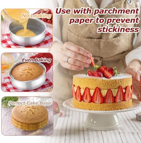 LIANYU 6 Inch Cake Pans Set of 6, Round Layer Cake Tins for Baking