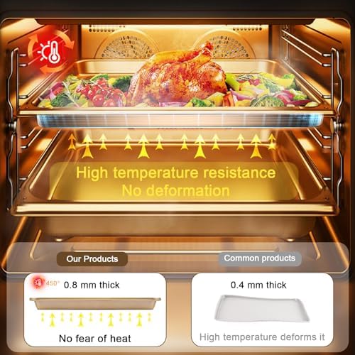 4 Pack Baking Set, 3×Baking Sheets Pan & 1× Blank Recipe Book Combo