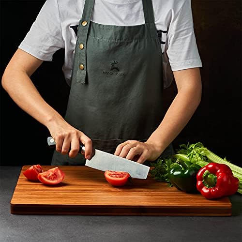 Allsum XL Cutting Board for Kitchen, 20x15" Extra Large, 1" Thick Bamboo Wood Butcher Chopping Block, Cheese Board, Durable Reversible with Juice Grooves and Handles