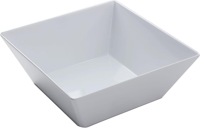 American Metalcraft MELSQ117 Endurance Melamine 12" Square Bowl, 208-Ounce, White
