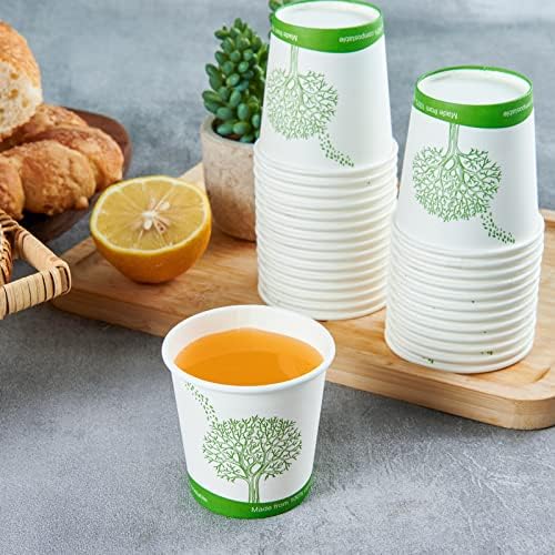 ECOLipak 500 Count 4 oz Compostable Paper Cups, Disposable Paper Coffee Cup