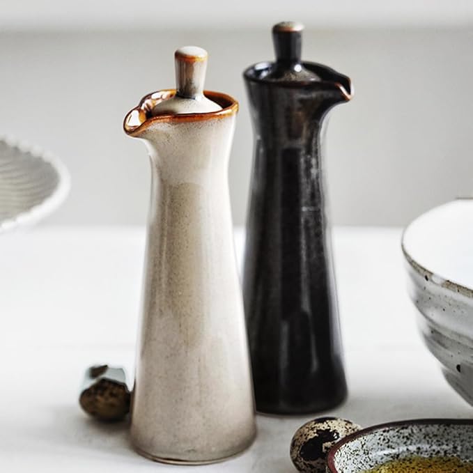 Small Ceramic Olive Oil Dispenser Bottle for Storage Of Oil, Vinegar, Soy Sauce, 120ml / 4oz