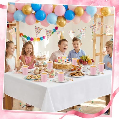 NatNarr 100 Pack Pink Paper Cup, 9oz Pink Party Cups Drinking Cups