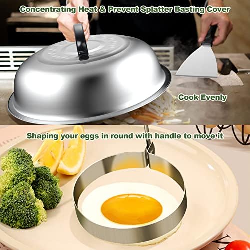 EWFEN 35PCS Griddle Accessories Kit, Flat Top Grill Accessories Set for Blackstone and Camp Chef, Grill Spatula Set with Enlarged Spatulas, Basting Cover, Scraper for Outdoor Barbecue