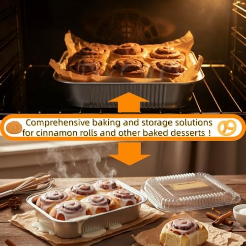 Gyreuni 40 Pack 8x8 Disposable Aluminum Baking Pans with Lids Kit