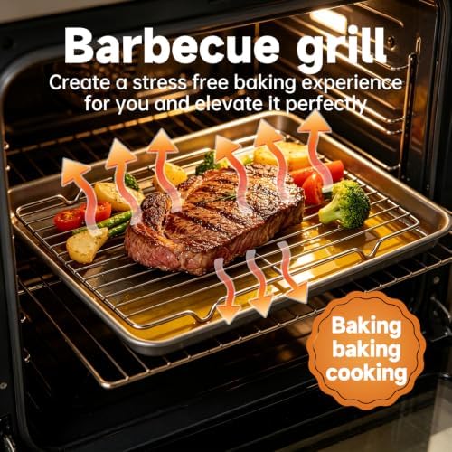 Roasting Rack for 9x13 Inch Pan, Stainless Steel Cooling Racks, 2-Pack