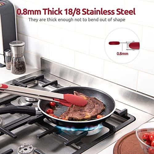 U-Taste Kitchen Tong for Cooking, 480ºF Heat-Resistant Silicone, 16in/Red