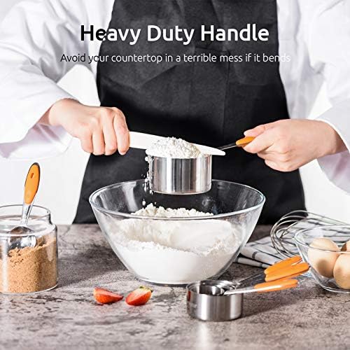 U-Taste Measuring Cups Spoons Set, 18/8 Stainless Steel, 10Pcs, Orange