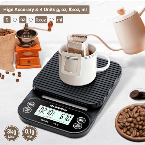 Digital Coffee Scale with Timer 3kg/0.1g Accuracy Espresso Scale