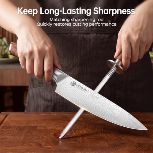 YOTSUBA 14 PCS Japanese Knife Set with Block and Sharpening Rod