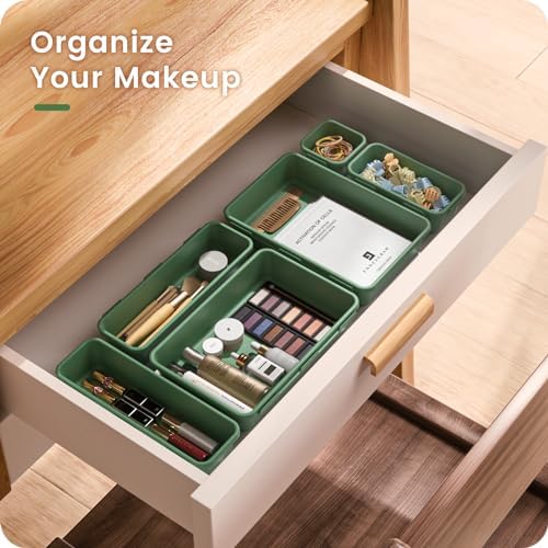 A-LuGei 【Military Grade】 Drawer Organizer for Vanity Bathroom Makeup Desk