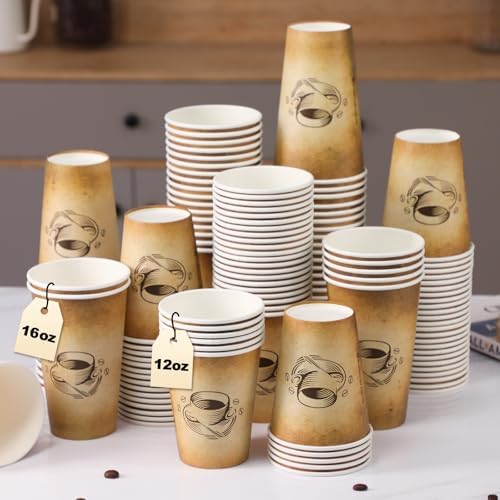 Clawsoff 180 Pack 16 oz Coffee Cups Disposable Hot Paper Cups