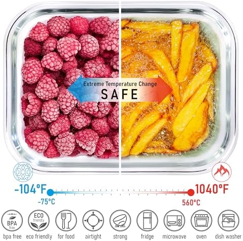 Set of 4 Stackable Space-Saving Nesting Glass Containers
