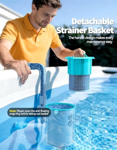 BluSwim Above Ground Pool Surface Skimmer with 3 Filter Socks