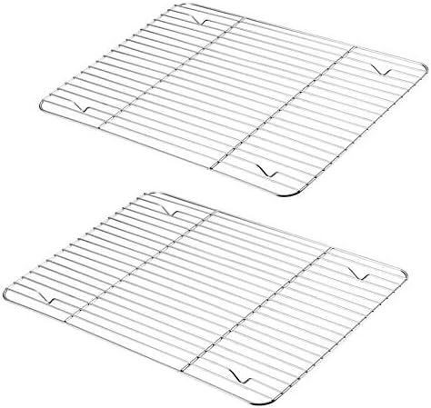 P&P CHEF 15.3" x 11.25" Cooling Baking Wire Racks Pack of 2, Silver