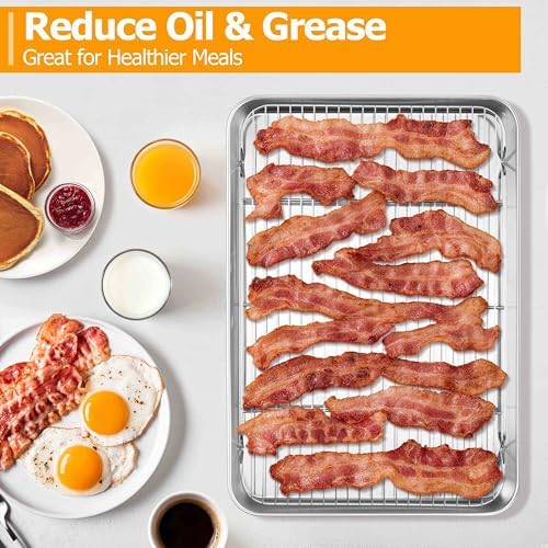 Homikit 20x14 Inch XL Stainless Steel Baking Sheet with Cooling Rack Set