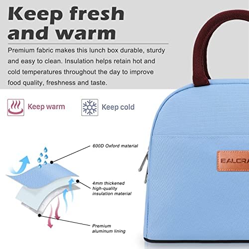 BALORAY Lunch Bag for Women Men Adult Lunch Box (Sky Blue), M