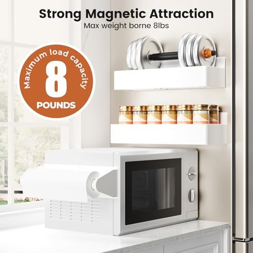 Mystozer Magnetic Spice Rack for Refrigerator White, 5 Pack