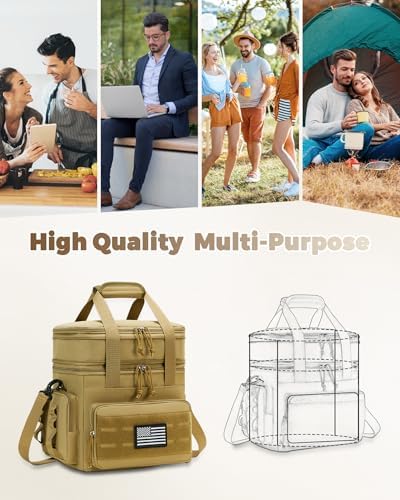 holuxer Lunch Bag & Lunch Box for Men - Tactical XLarge Soft