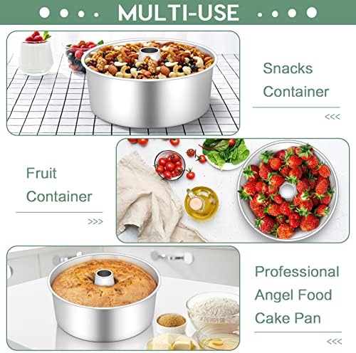 TeamFar 10inch Angel Food Cake Pan, Stainless Steel Cake Pan with Tube