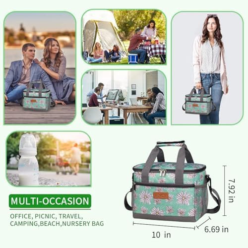 iknoe Insulated Lunch Bag, Foldable 8.5L Cooler Bag for Men & Women, Lunch Box