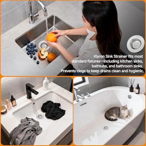 3-Pack Stainless Steel Kitchen Sink Strainer – 2026 Deep Basket Drain Filter, Rust-Proof Food Catcher, Smooth Edge, Fits 3.5" for Kitchen, Utility Sinks, Basins. Anti-Clog, Dishwasher Safe (4.5" OD)