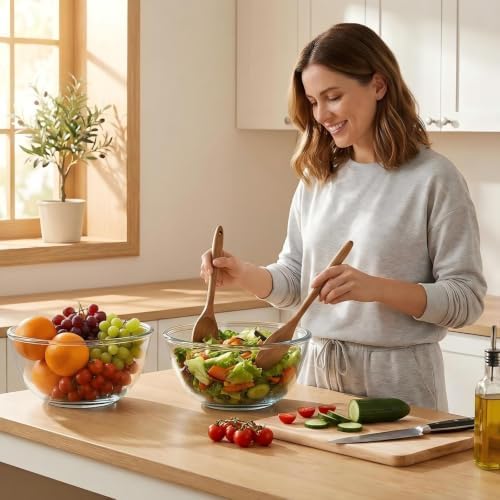 Borosilicate Glass Mixing Bowls 2-pk (9in, 2.8 QT) for home bakers