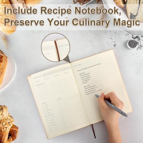 4 Pack Baking Set, 3×Baking Sheets Pan & 1× Blank Recipe Book Combo