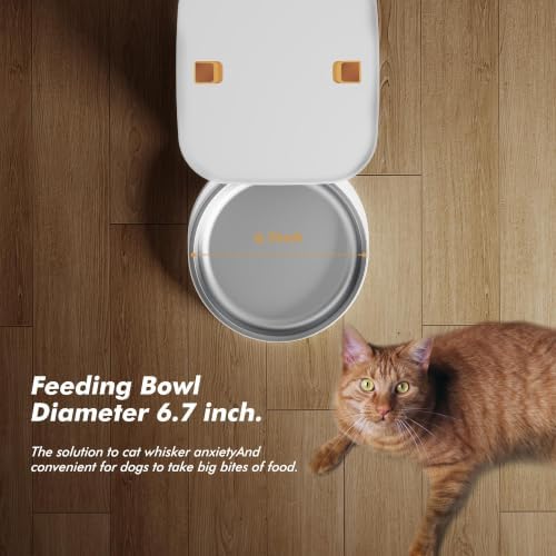 Automatic Cat Feeder - 8L/34 Cups Large Capacity Automatic Dog Food Dispenser with LCD Screen, Large Food Tray, Battery Operated, Timed Cat Feeder, Up to 50 Portions 6 Meals Per Day, Keeps Fresh