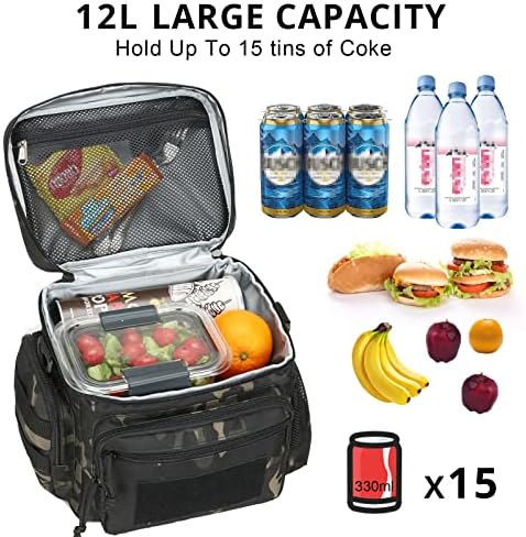 Lunch Box for Men, 12L Leakproof Tactical Lunch Bag Large Cooler for work