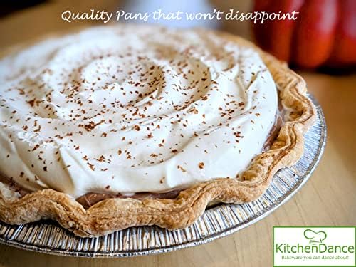 KitchenDance 10" Disposable Aluminum Foil Pie Pans - Pack of 13 | Strong & Sturdy Pie Tins for Bakers, Cooking, Kitchen, Cooks, Bakeries, Business | Oven to Table Convenience & 100% Recyclable