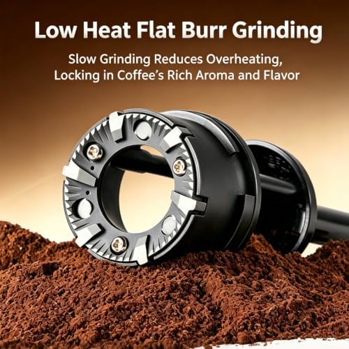 Electric Burr Coffee Grinder with 28 Precise Grind Settings, 2-12 Cup Auto-Stop, Flat Burr Coffee Bean Grinder for French Press, Espresso & Drip Coffee, Professional Coffee Machine for Home Use
