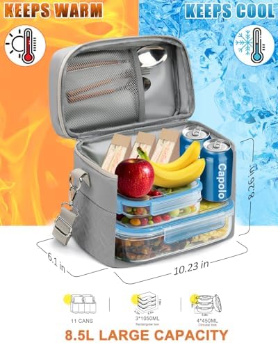 Capolo Lunch Bag for Women Men Insulated Lunch Tote Leakproof Lunchbox Bags