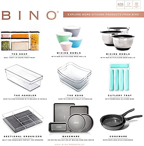 BINO | Mixing Bowl Set with Lids | Versatile Plastic Bowls for Kitchen Mixing, Serving, and Storage - 4-Piece Mixing Bowl Set in Various Sizes | Space-Saving Nesting Design | Dishwasher Safe