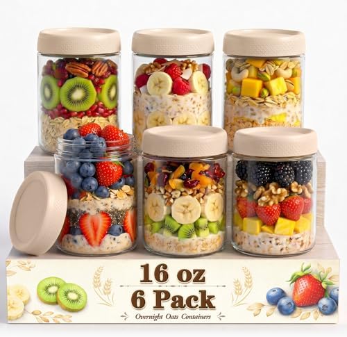 16 oz Overnight Oats Containers with Lids, Yogurt Containers with Lids