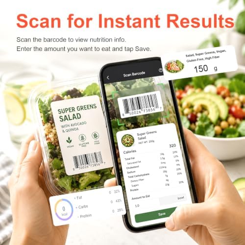 Smart Food Scale with Nutrition Calculator, App and Barcode Scanner