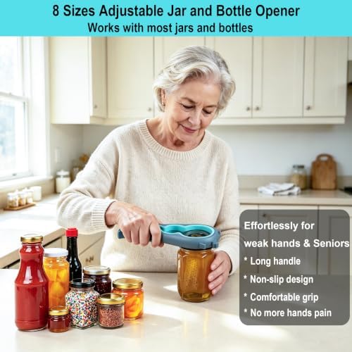 Otstar Jar Opener with Gripper Pads for Weak Hands, Seniors with Arthritis