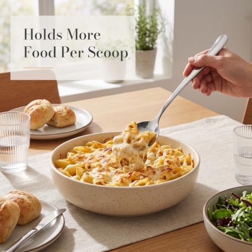10" Large Serving Spoons Set, 4 PCS 2 Solid & 2 Slotted