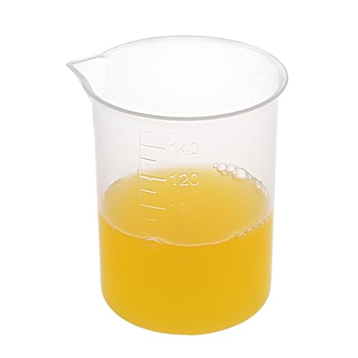 uxcell Measuring Cup 150ml PP Plastic Graduated Beaker Transparent for Lab Kitchen Liquids 3pcs