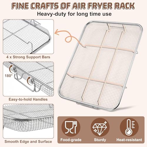 P&P CHEF 15.4 Inch Air Fryer Basket for Oven, Air Fryer Rack, 1 Piece