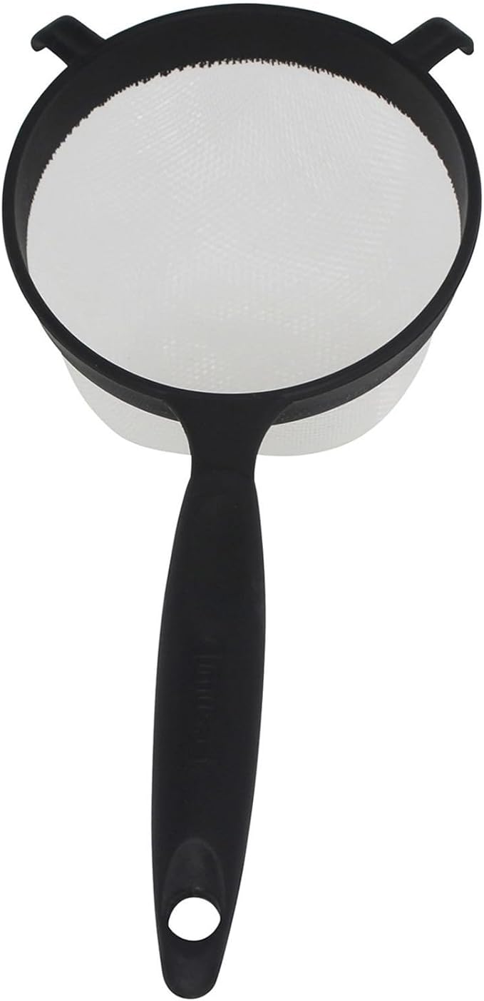IMUSA IMU-71133W Plastic Strainer, Black, 6-Inch,1 Count (Pack of 1)
