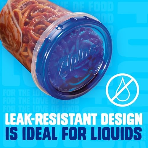 Ziploc Twist n Loc Food Storage Containers, Leak Resistant Design, Medium Round, 6 count