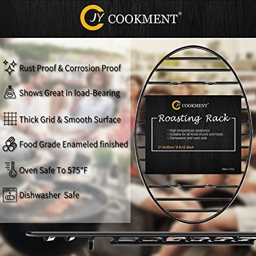 Roasting Rack with Integrated Feet, Cooling Drying Rack Enameled Coating