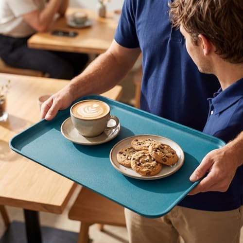 Lyellfe 8 Pack Fast Food Serving Tray, 15 by 10-Inch