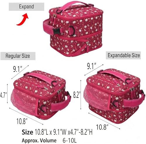 Expandable Lunch Box Kids,Cute Cartoon Insulated Lunch bag for Kids Boys Girls Portable Double-Capacity Lunchbox Special Design for school Picnic Outdoor