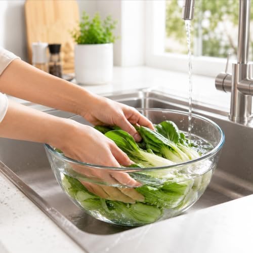 4.7 Qt Extra Large Glass Mixing Bowl, Glass Bowl for Sourdough Bread Making