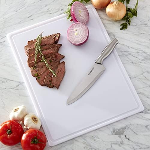 Farberware 15 x 20 Inch Extra Large Plastic Cutting Board, White