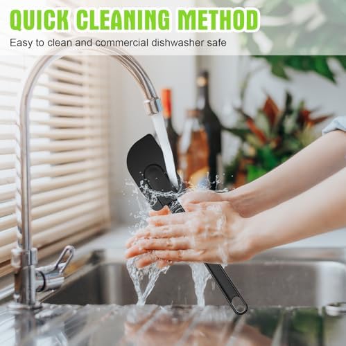 Meekoo 5 Pcs 10 Inch Rubber Spatula High Heat Resistant Silicone Spatula